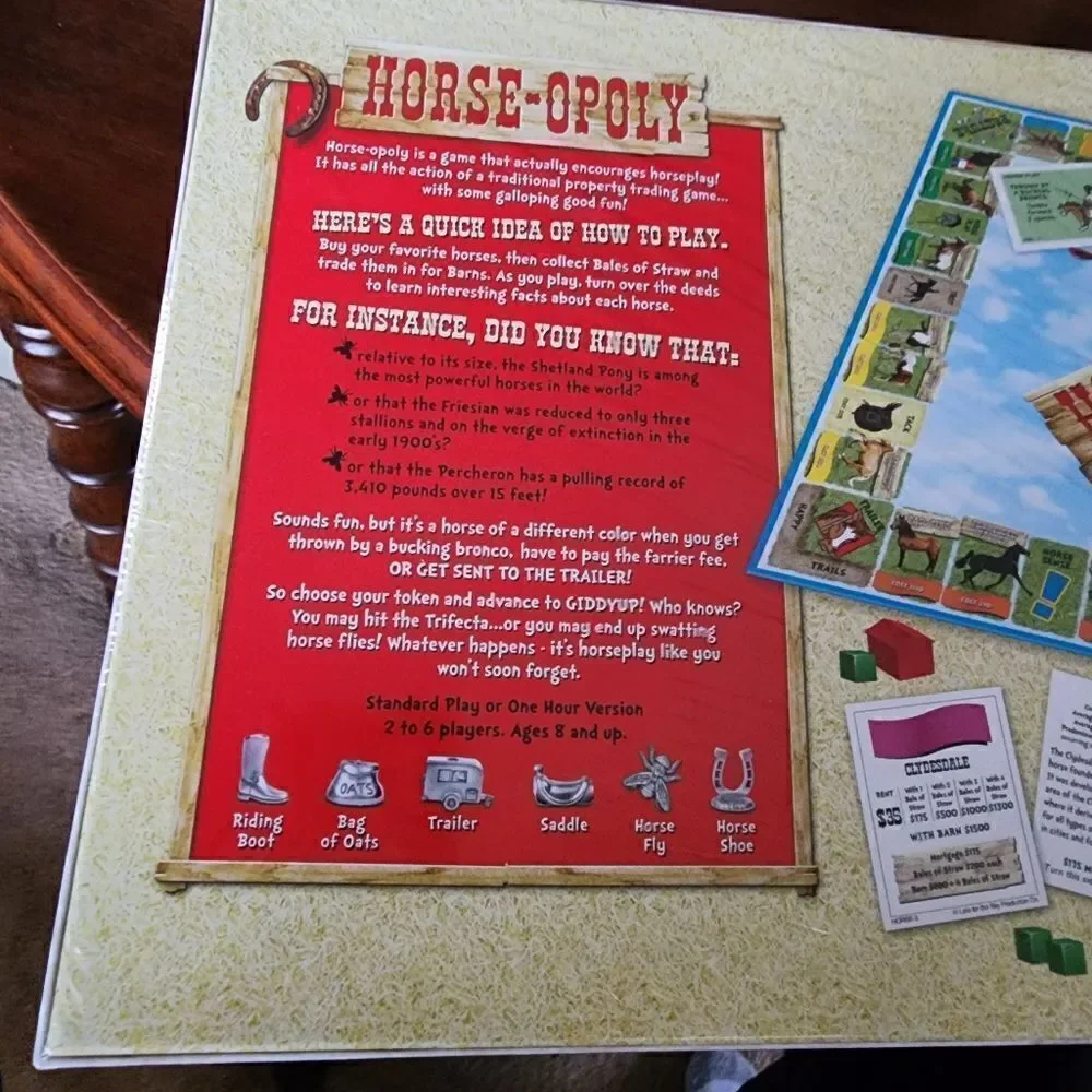 Horse-Opoly Board Game by Late For The Sky NEW